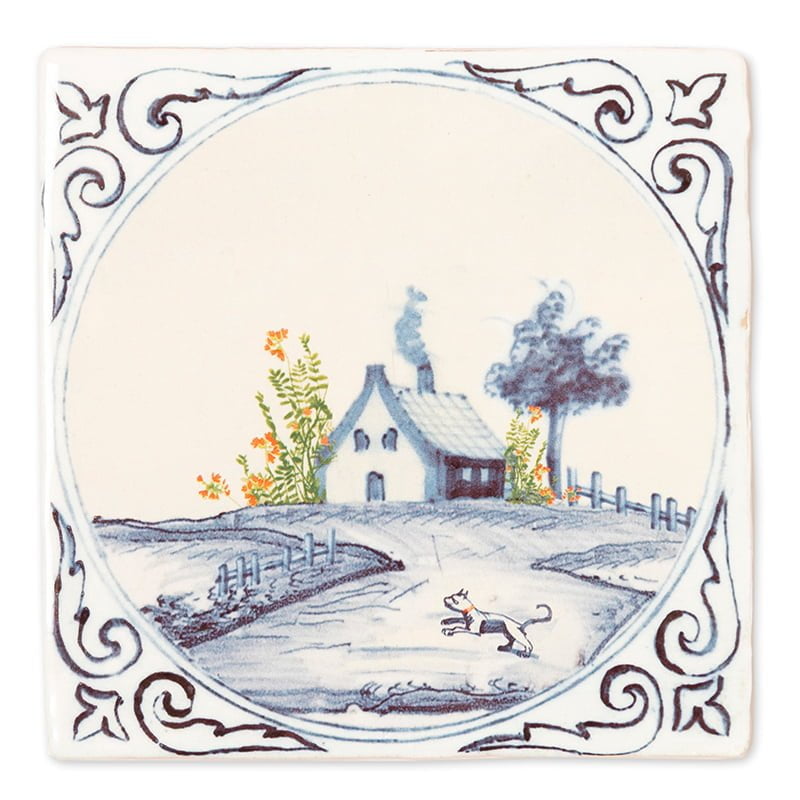 Storytiles Delft Blue Huisje Fliese 10x10 cm Zuhause Motiv