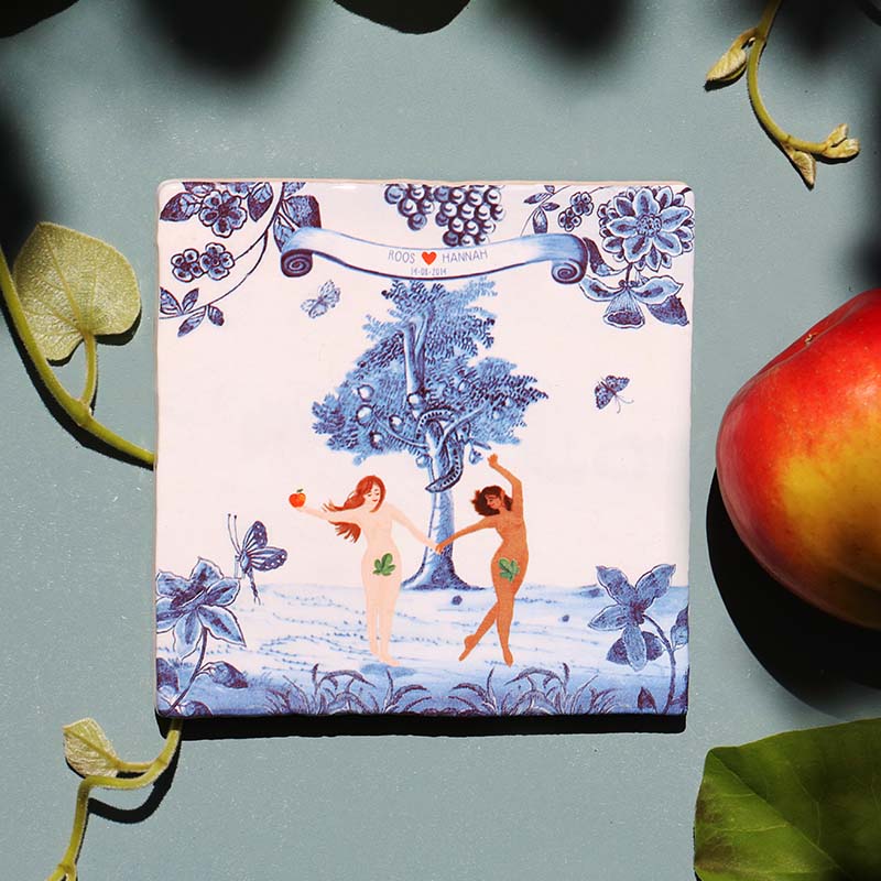 Storytiles Delft Blue Eva Garten Eden Fliese 10x10 cm