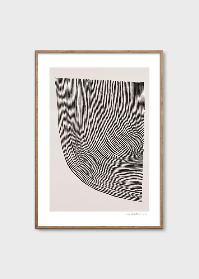 The Poster Club Curves Poster 30x40 cm schwarz grau