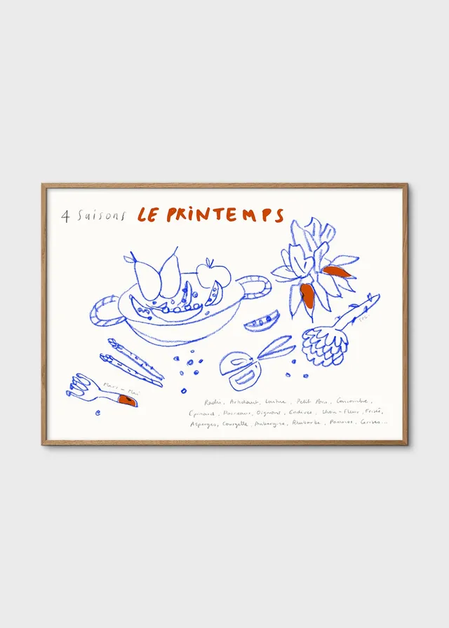 The Poster Club Art Prints Le Printemps Poster 30x40 cm Blau-Rot