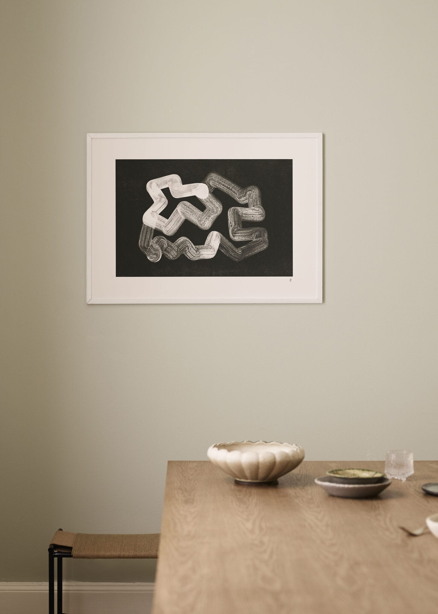 The Poster Club Art Prints Lineshape 05 Poster 30x40 cm grün
