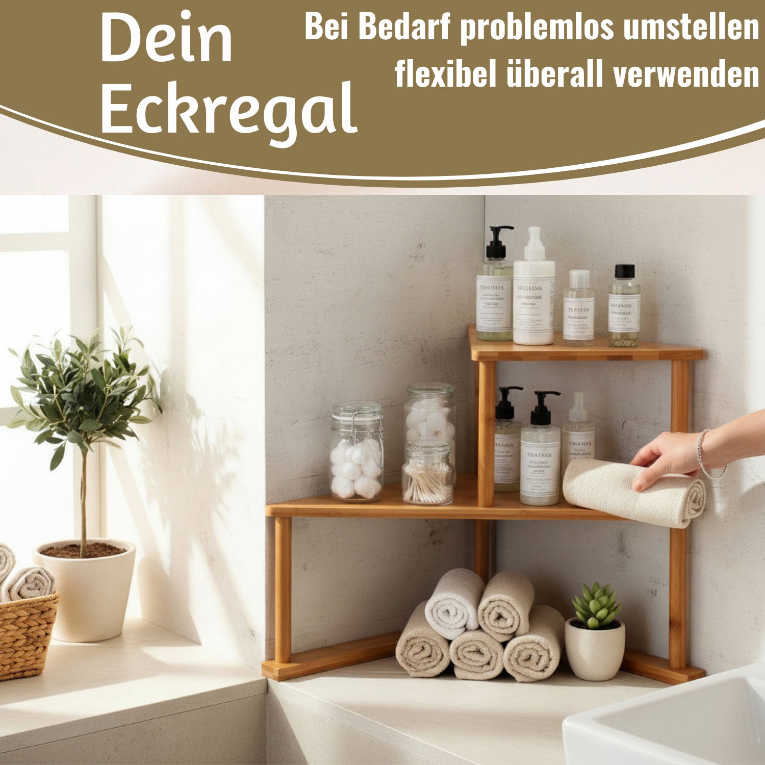 LS-LebenStil Küche & Haushalt Eckregal Holz 39x52cm Gewürzregal