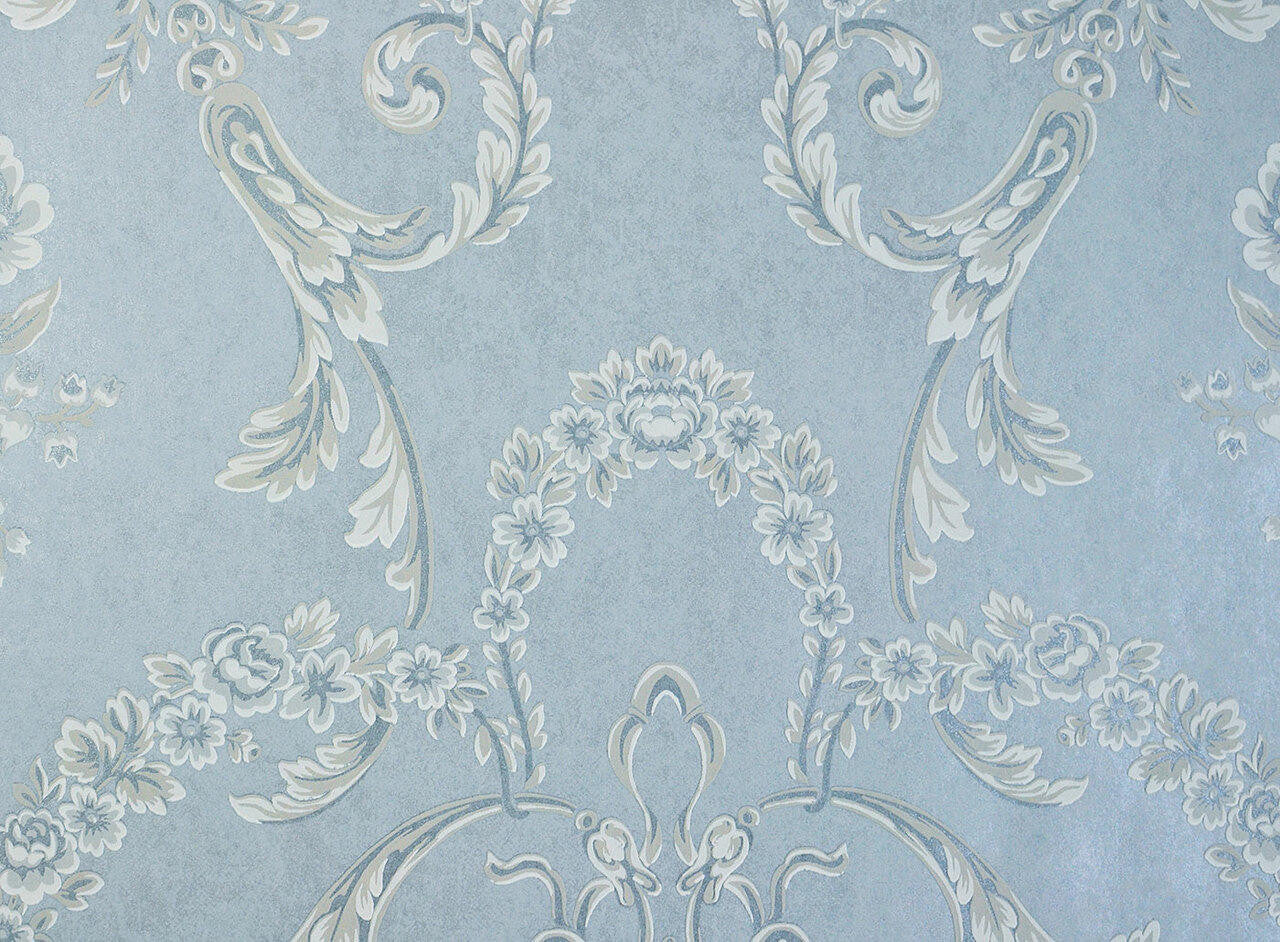 Mineheart Wimpole Tapete Hellblau 53cmx10m Floral