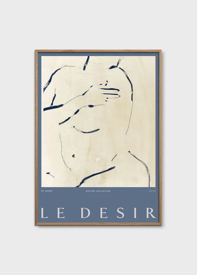 The Poster Club Art Prints Le Desir Poster 30x40 cm beige-blau