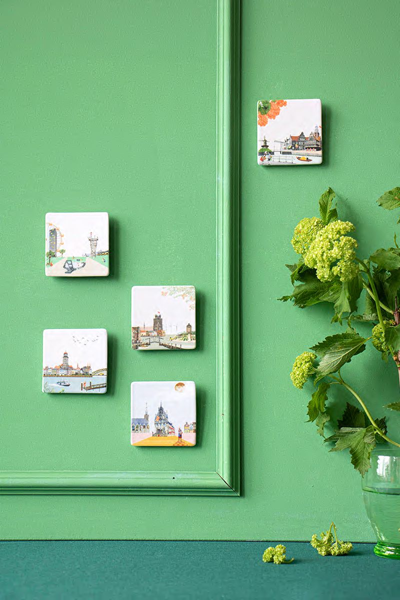 Storytiles Mini's Zwaaiend naar Deventer Fliese Deventer-Motiv