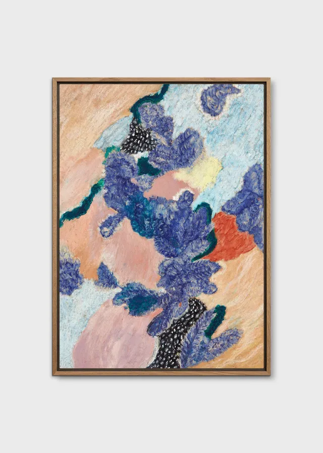 The Poster Club Umeko Leinwand 30x40 blau-rosa gerahmt