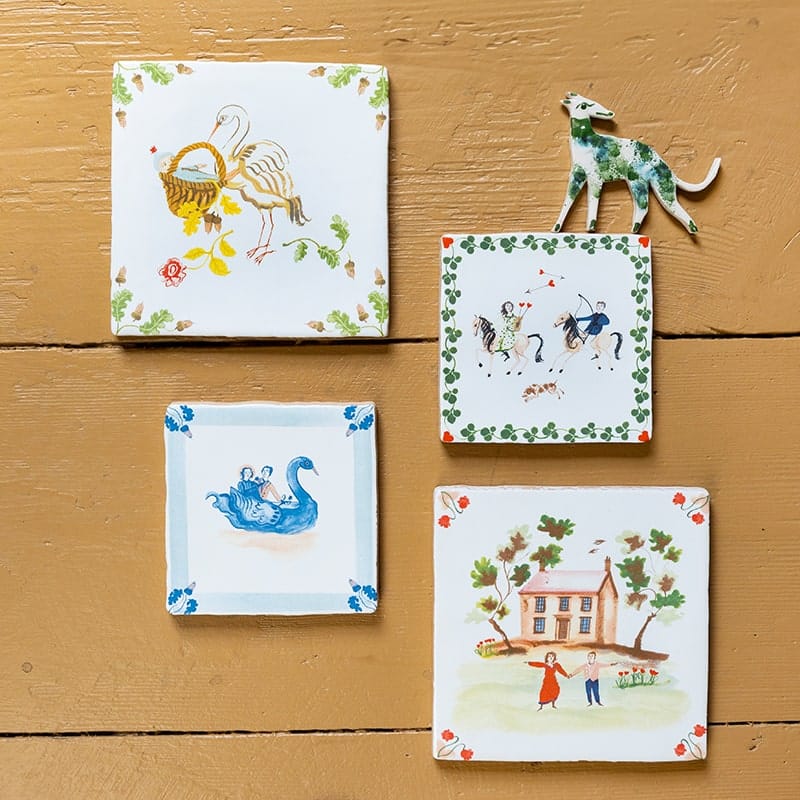 StoryTiles Delft Blue In 't Huwelijksbootje Fliese 10x10 Hochzeit