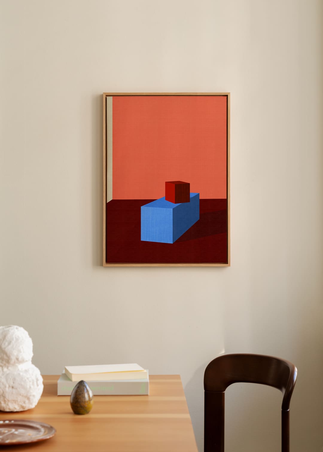 The Poster Club Cubes Leinwand 50x70 Grafik Eiche