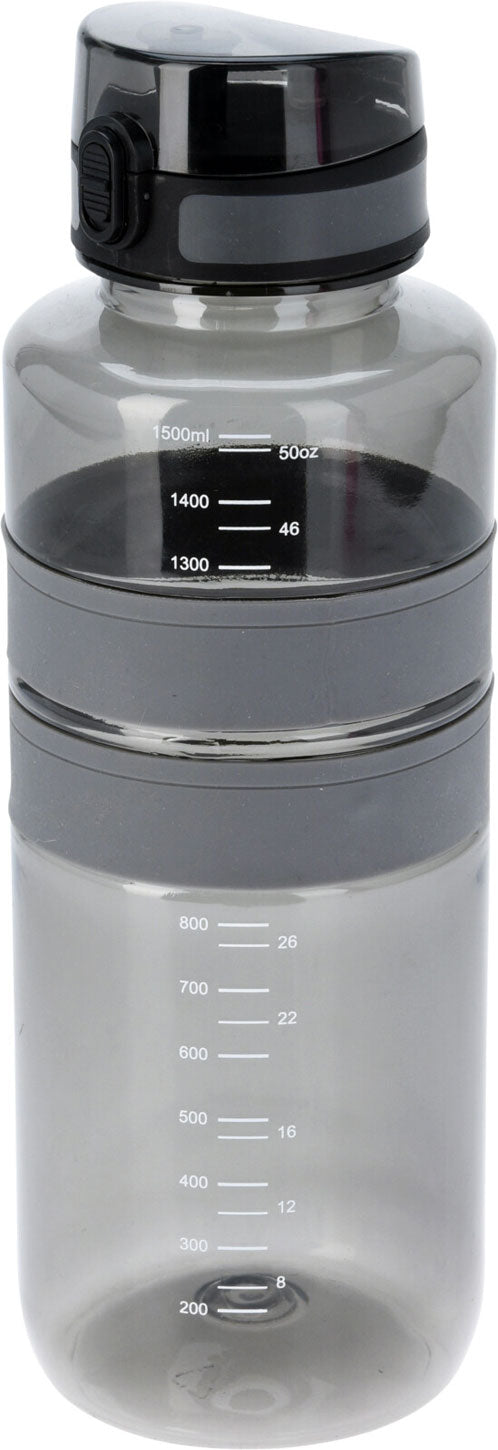 LS-LebenStil XL Sportflasche 1500ml Grau auslaufsicher