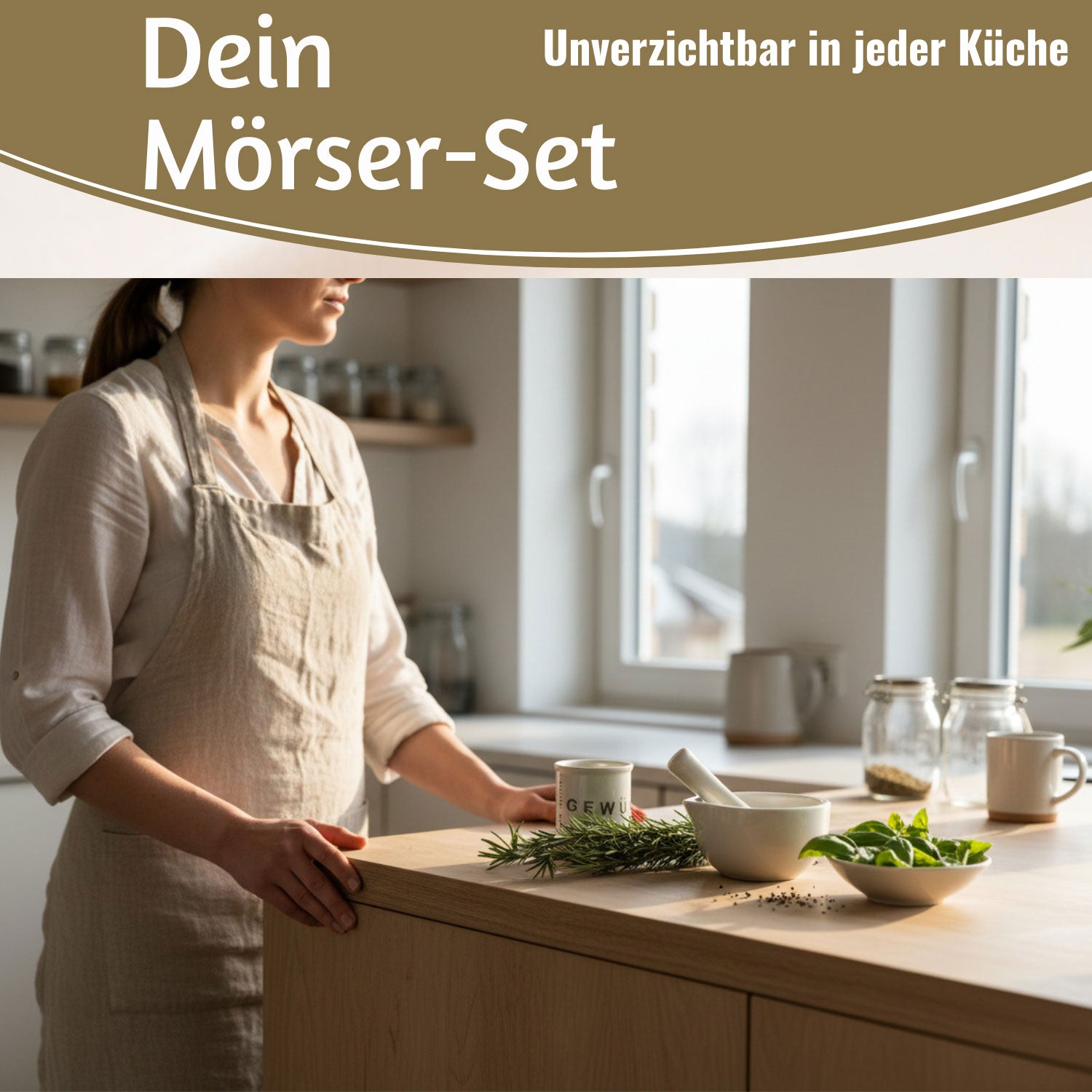 LS-LebenStil Küche & Haushalt Mörser mit Stößel Weiß Keramik Ø12cm