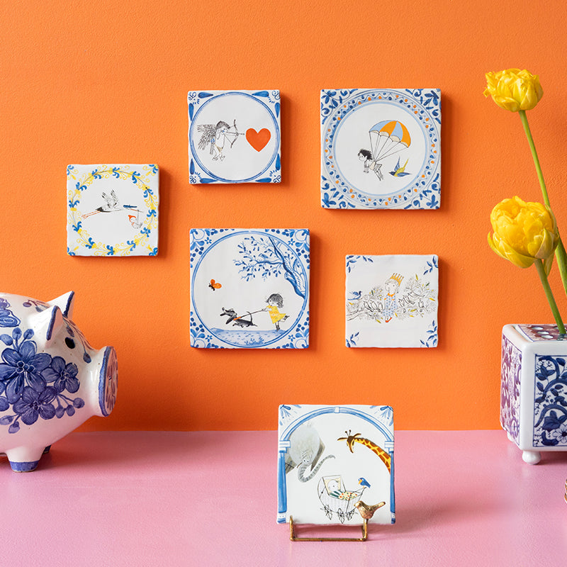 Storytiles Delft Blue Beste vriendjes Fliese S 10x10 cm Hund