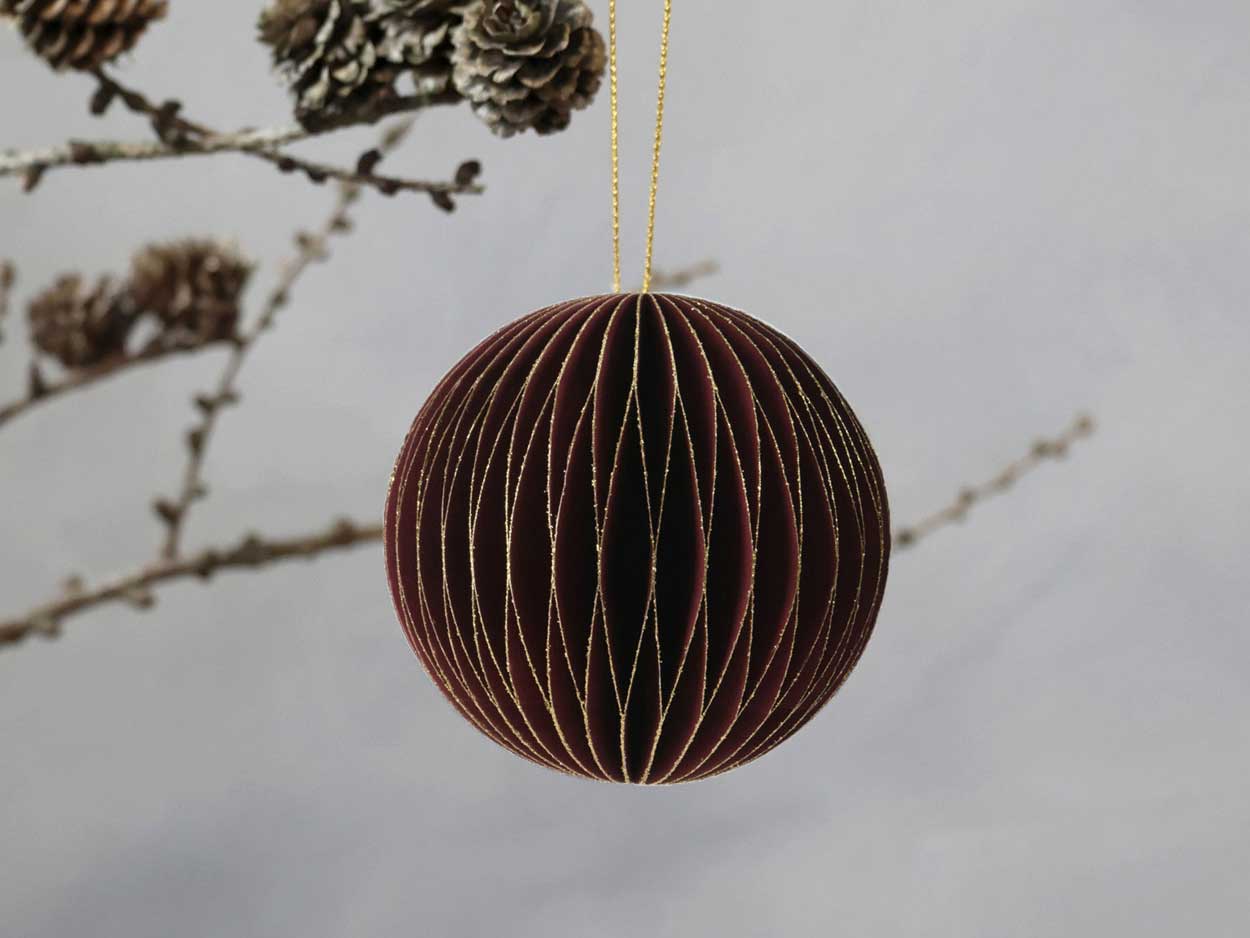 LS-LebenStil Wabenball Alt-Rosa Bordeaux 6cm 2er Set