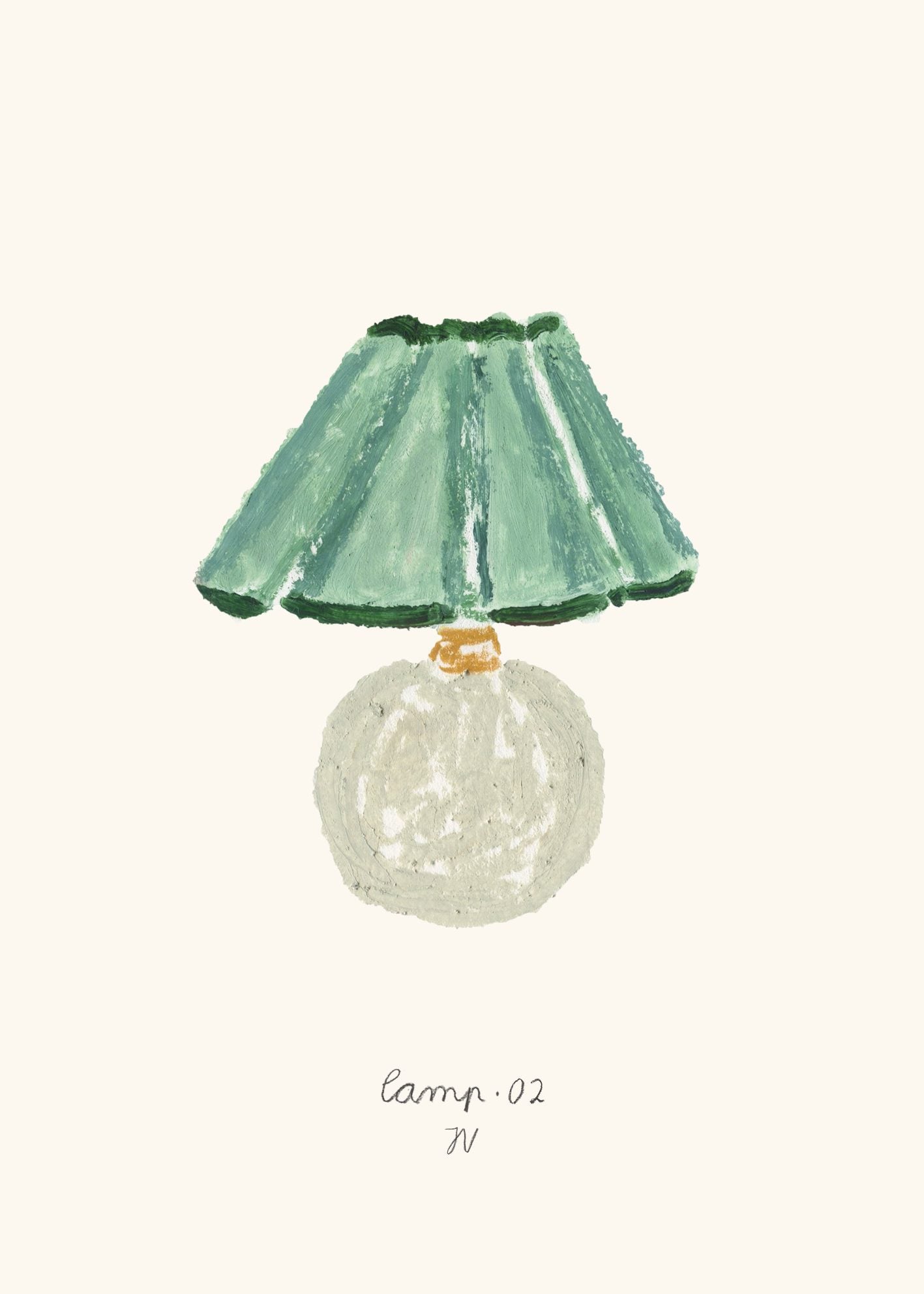 The Poster Club Lamp 02 Poster A4 grün-grau