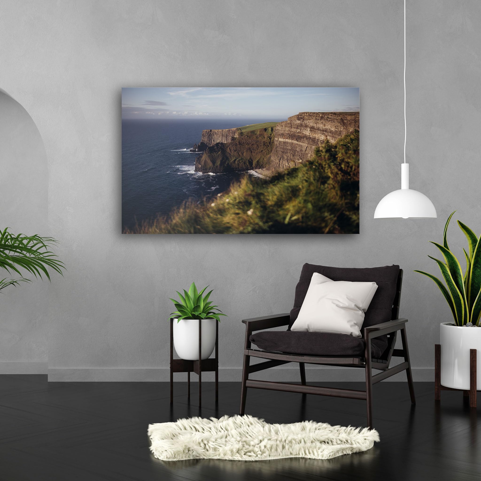 Hustling Sharks Wandbilder Felsküste mit Meeresblick Leinwand 40x30