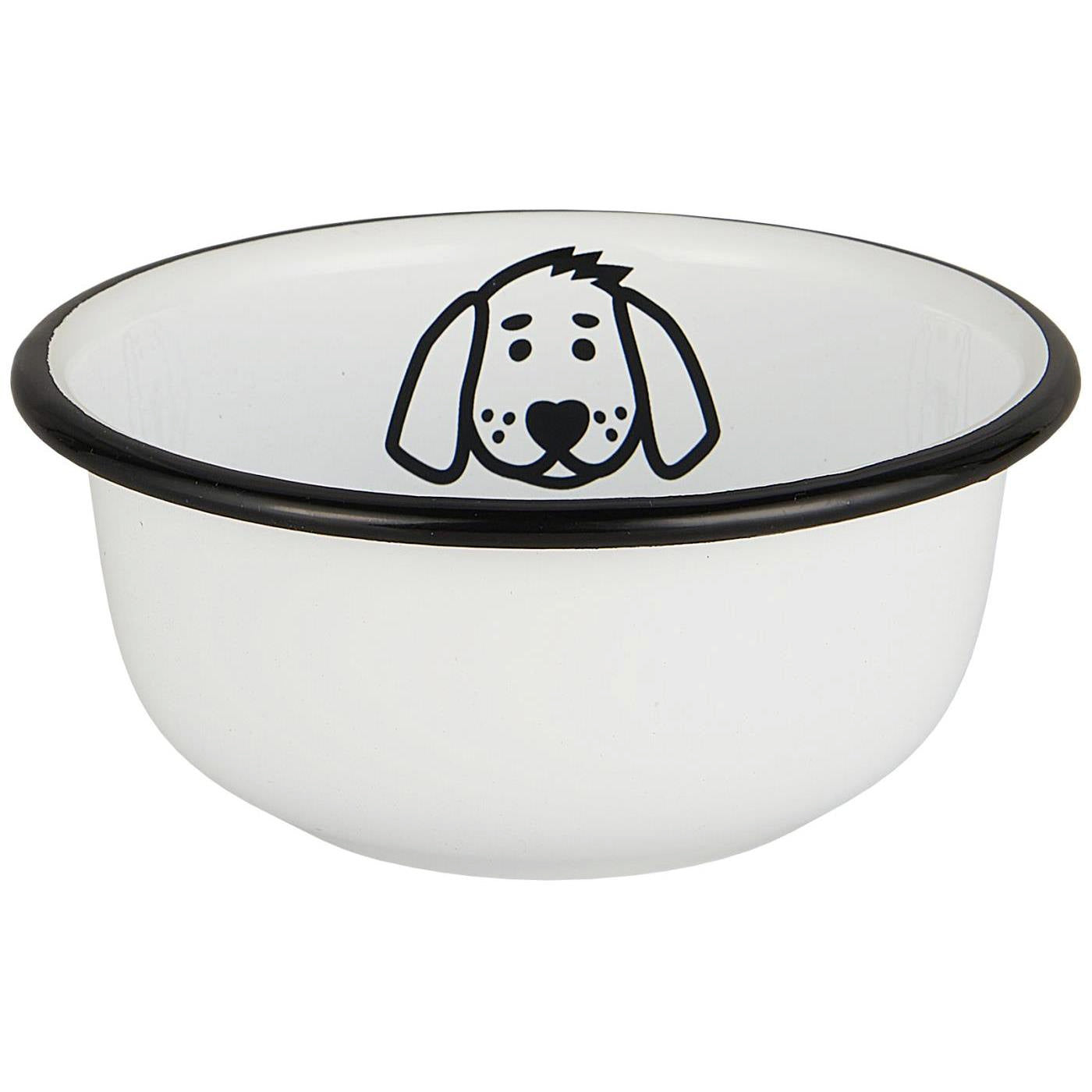 IB Laursen Vintage Fressnapf Hund Emaille Weiß 11x5 cm Hundenapf