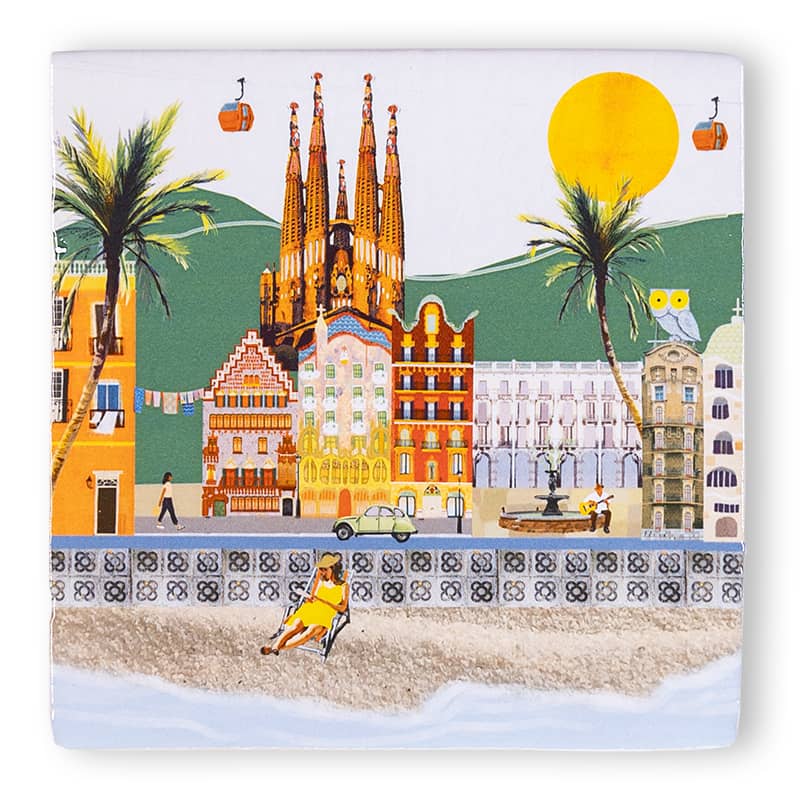 Storytiles Delft Blue Barcelona vibrante Fliese 10x10 cm Stadt