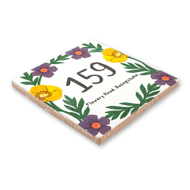 StoryTiles Delft Blue Bloemenseizoen Hausnummer Fliese S 10x10