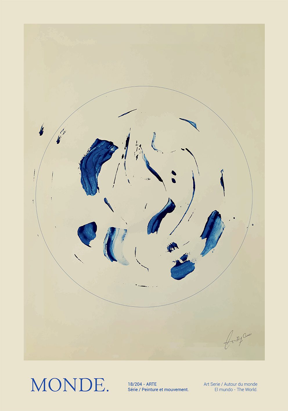 The Poster Club Art Prints Le Monde Poster A4 Beige Blau