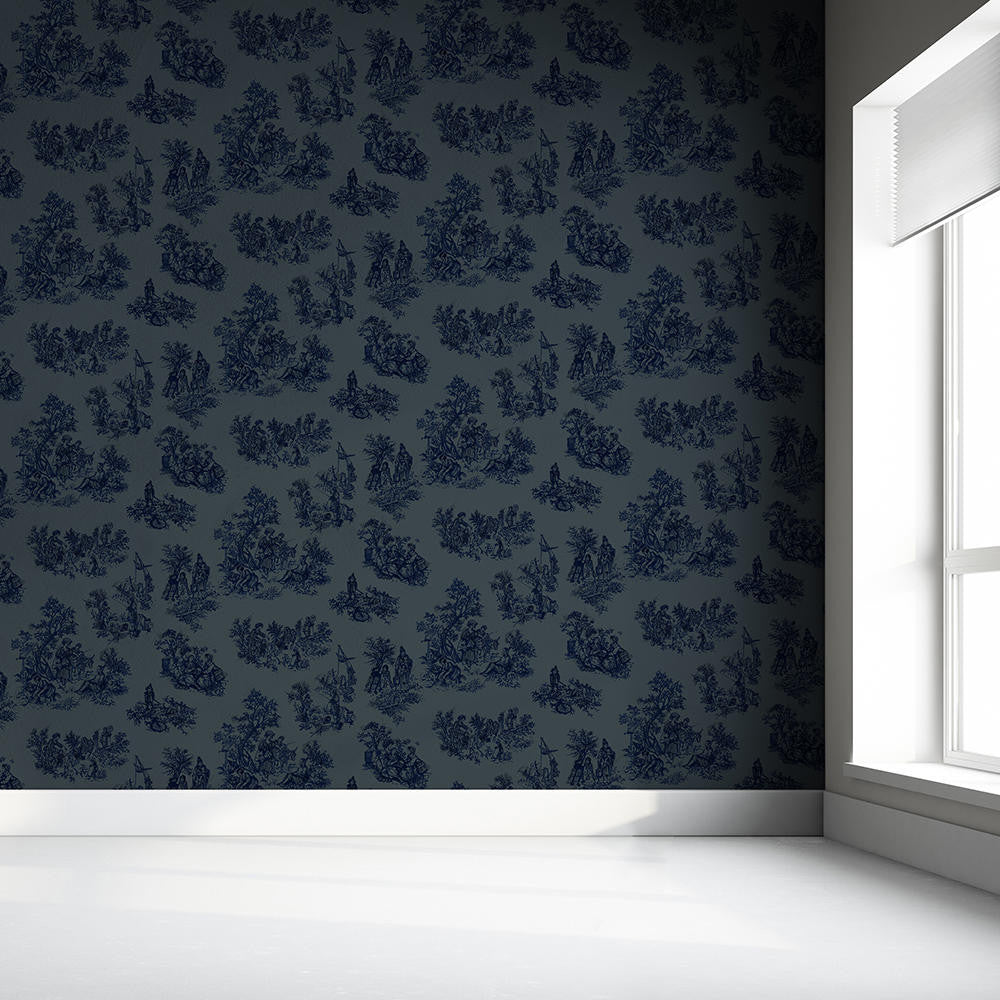 Mineheart Wallpaper Once Upon Our Time Tapete Blau-Grau Vlies