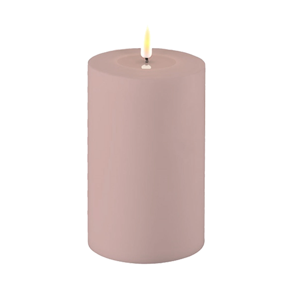 LS-LebenStil Möbel & Wohnen Stumpenkerze LED Rosa 15x10cm Outdoor