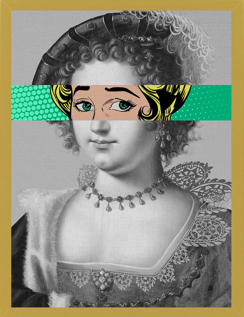 Mineheart Wall Art Pop Portrait Gentildonna Leinwandbild 30x41