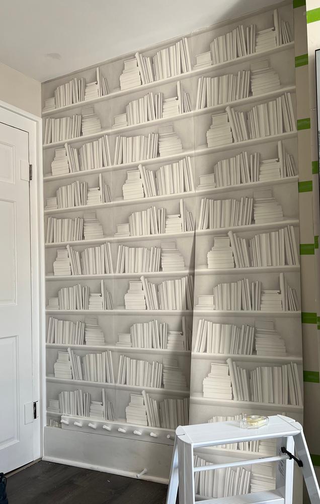 Mineheart White Bookshelf Tapete Weiss Rolle