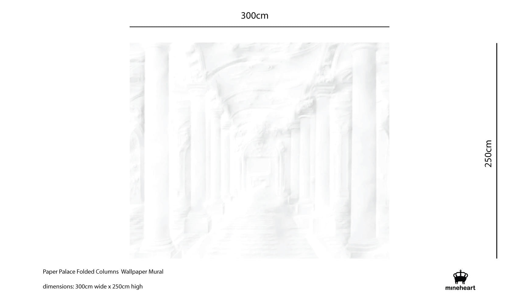 Mineheart Paper Palace Folded Columns Fototapete Weiß A3 Muster