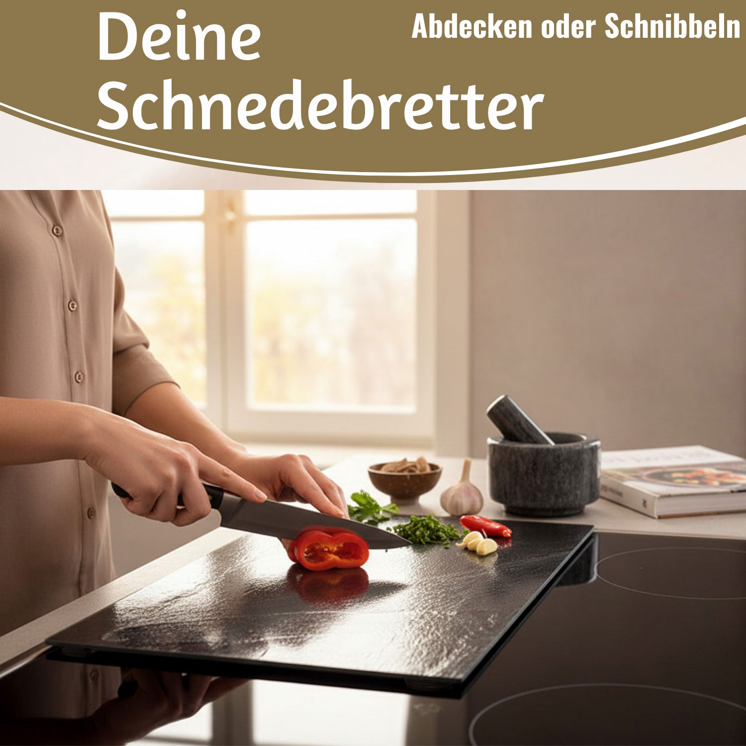 LS-LebenStil Küche & Haushalt Herdabdeckung Glas 52x30cm 2er Set