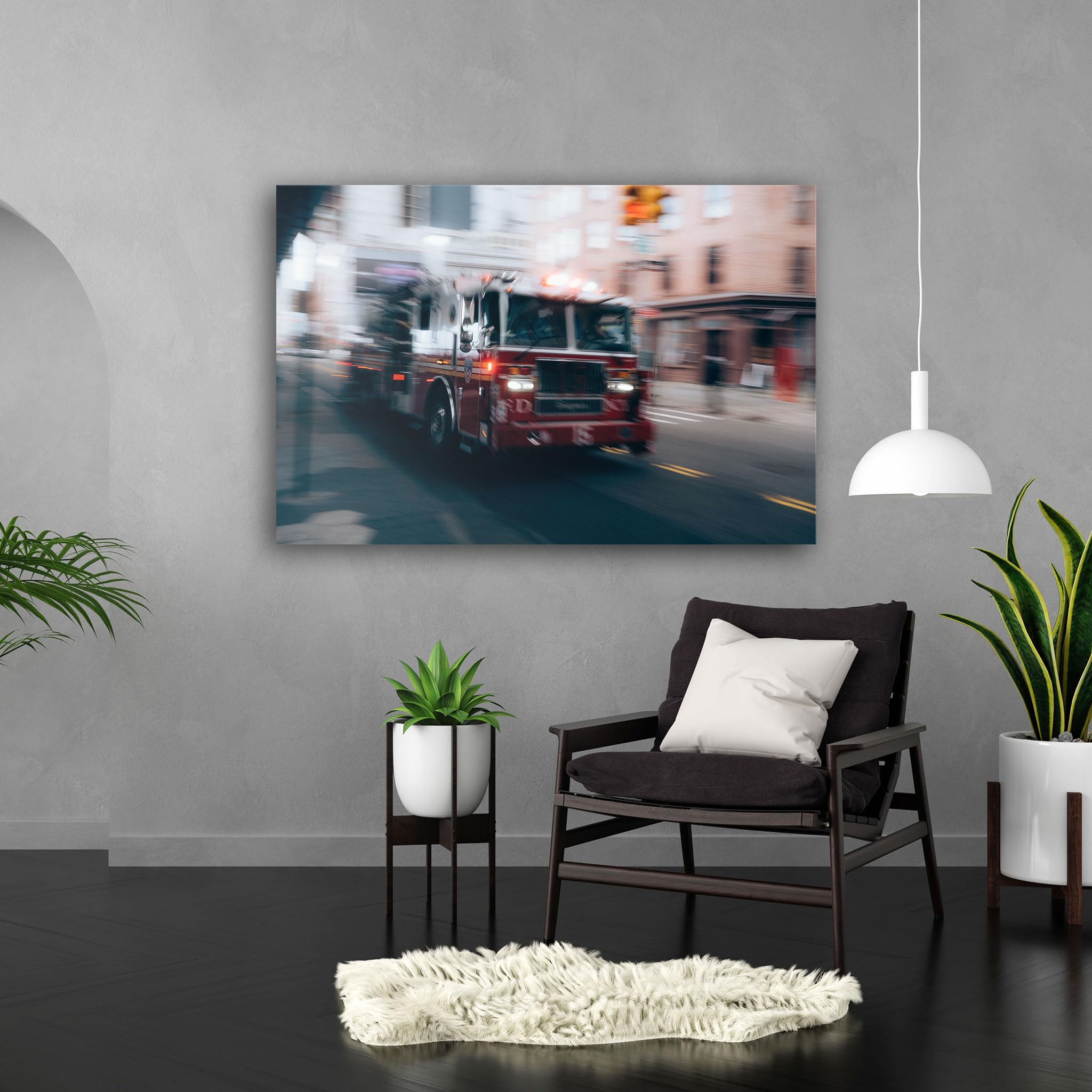 Hustling Sharks Wandbilder Einsatzfahrt Leinwand 70x105 cm Stadt