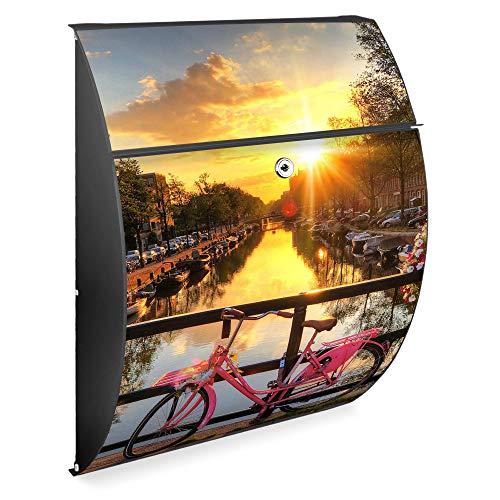 Banjado Riviera 46x33,5x13cm Briefkasten Anthrazit Amsterdam Mit Rad