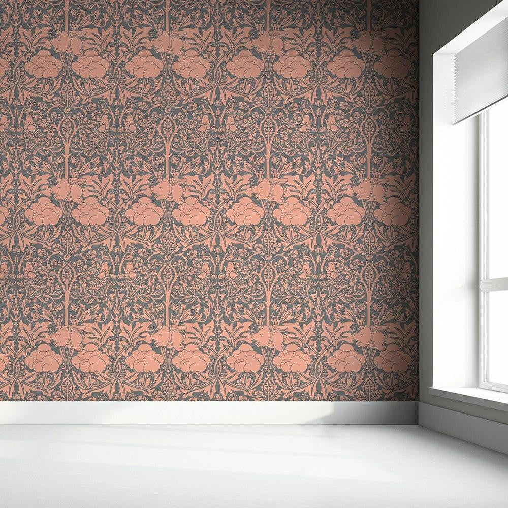 Mineheart Morris Dream Tapete Peachy Pink Grey Blumen