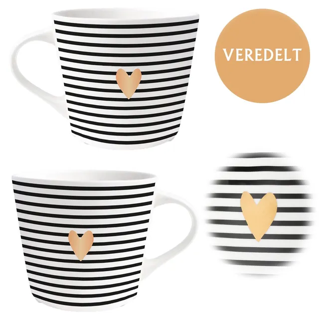 LS-LebenStil Küche & Haushalt Kaffeebecher 420ml Goldenes Herz