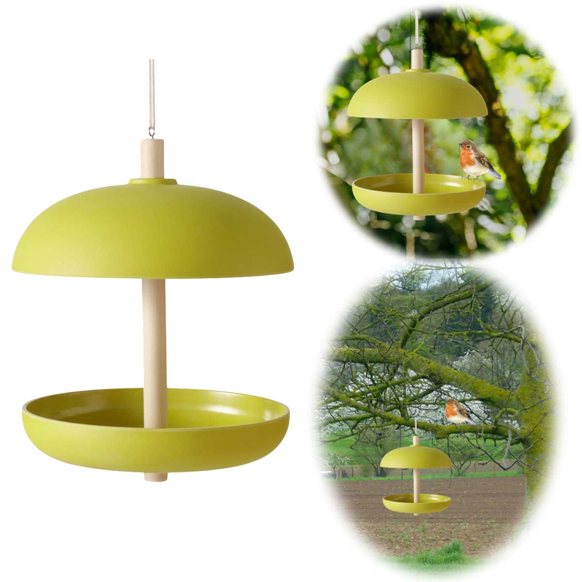 LS-LebenStil Garten & Camping Futterstation Grün Kunstharz