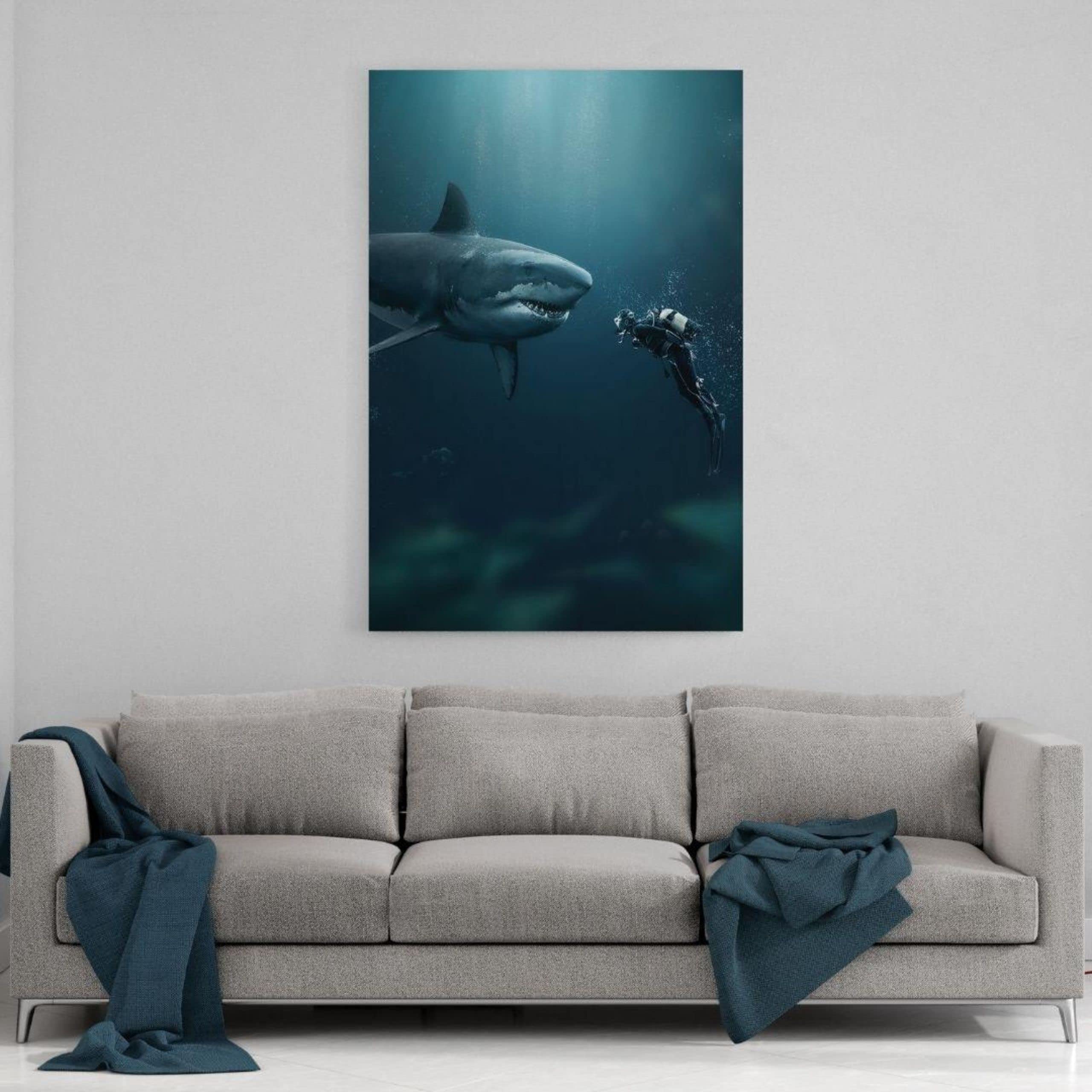 Hustling Sharks Wandbilder Der Hai Wandbild 30x45 cm Tiermotiv