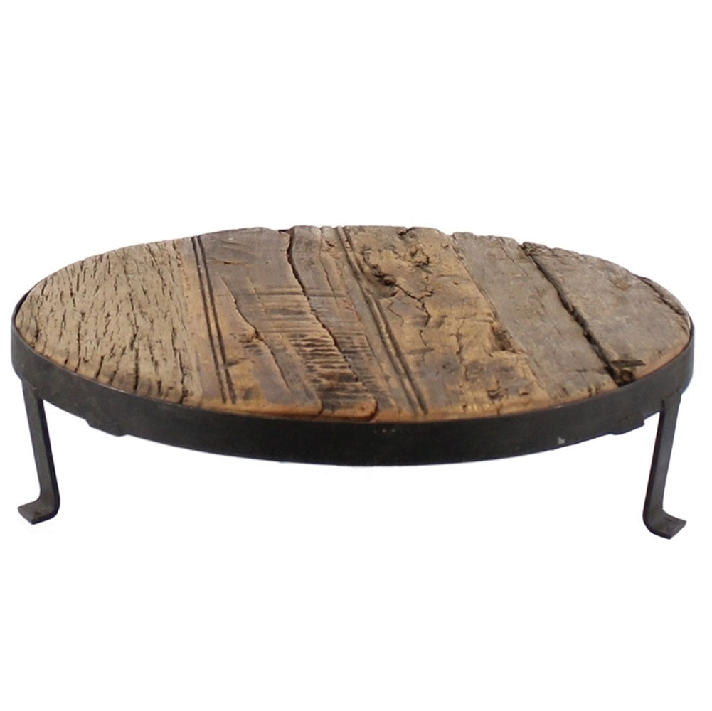 LS-LebenStil Dehli Pflanzenhocker Holz 20 cm braun