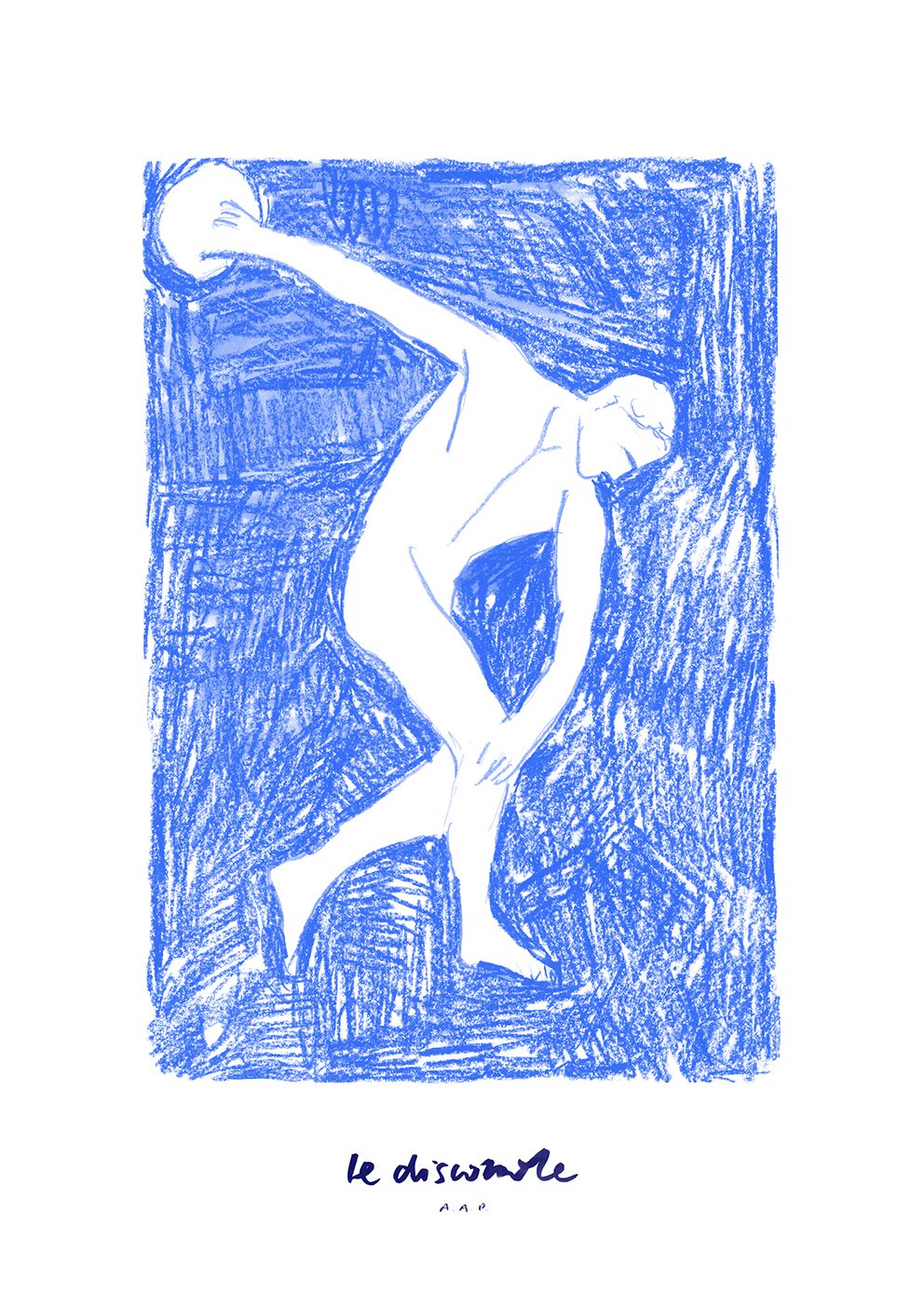 The Poster Club Art Prints The Athlete Poster 30x40 cm Blau