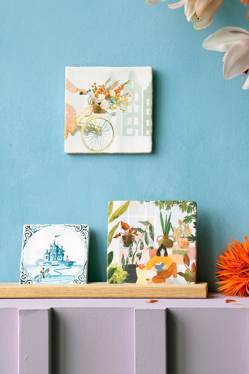 StoryTiles Delft blue Tot rust komen Fliese S 10x10 cm Pflanzen