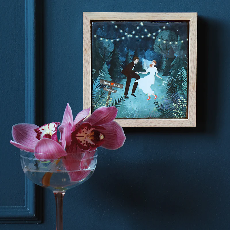 Storytiles Delft Blue Our wedding night Wandfliese Hochzeit 10x10 cm
