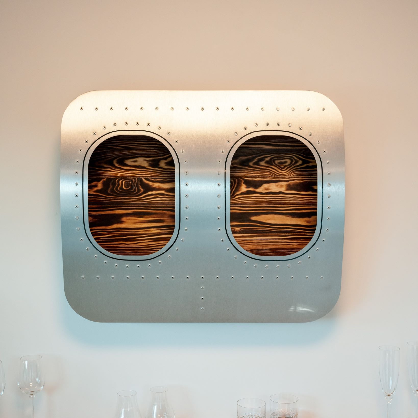 aircraftwindows Wall Bars 2er Wandbar Flugzeugfenster Flamed & Oiled