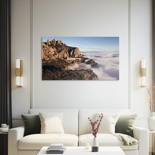 Hustling Sharks Wandbilder Kloster über Wolken Leinwand 30x40 cm Nr. 2