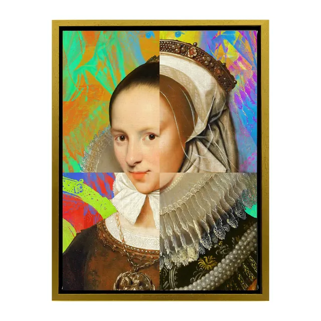 Mineheart Lady Puzzled Portrait Wandbild Braun 60x81cm
