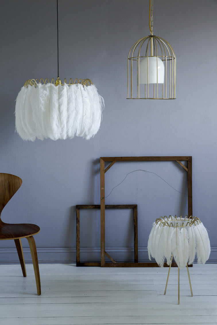 Mineheart Lighting Feather Pendant Lamp Pendelleuchte Weiß Federn