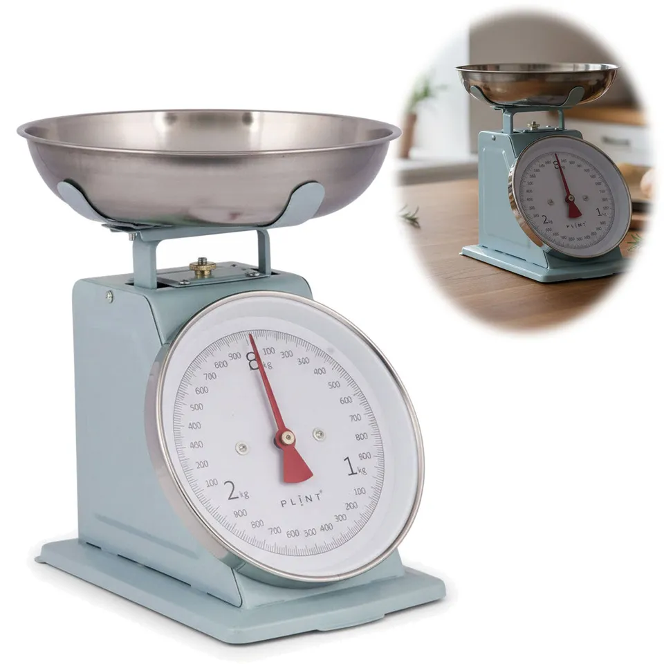 LS-LebenStil Küche & Haushalt Vintage Küchenwaage Blau Analog