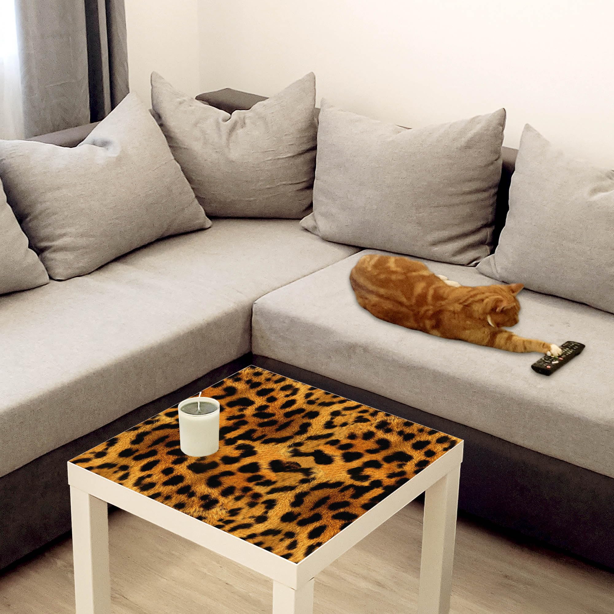 Banjado Möbelfolie Leopard Tischfolie 55x55 cm selbstklebend