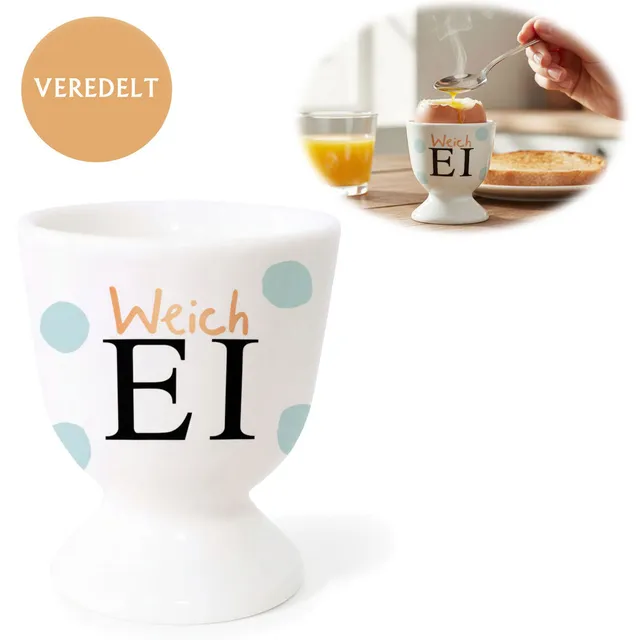 LS-LebenStil Küche & Haushalt Eierbecher Echt-Gold Weich-Ei Porzellan