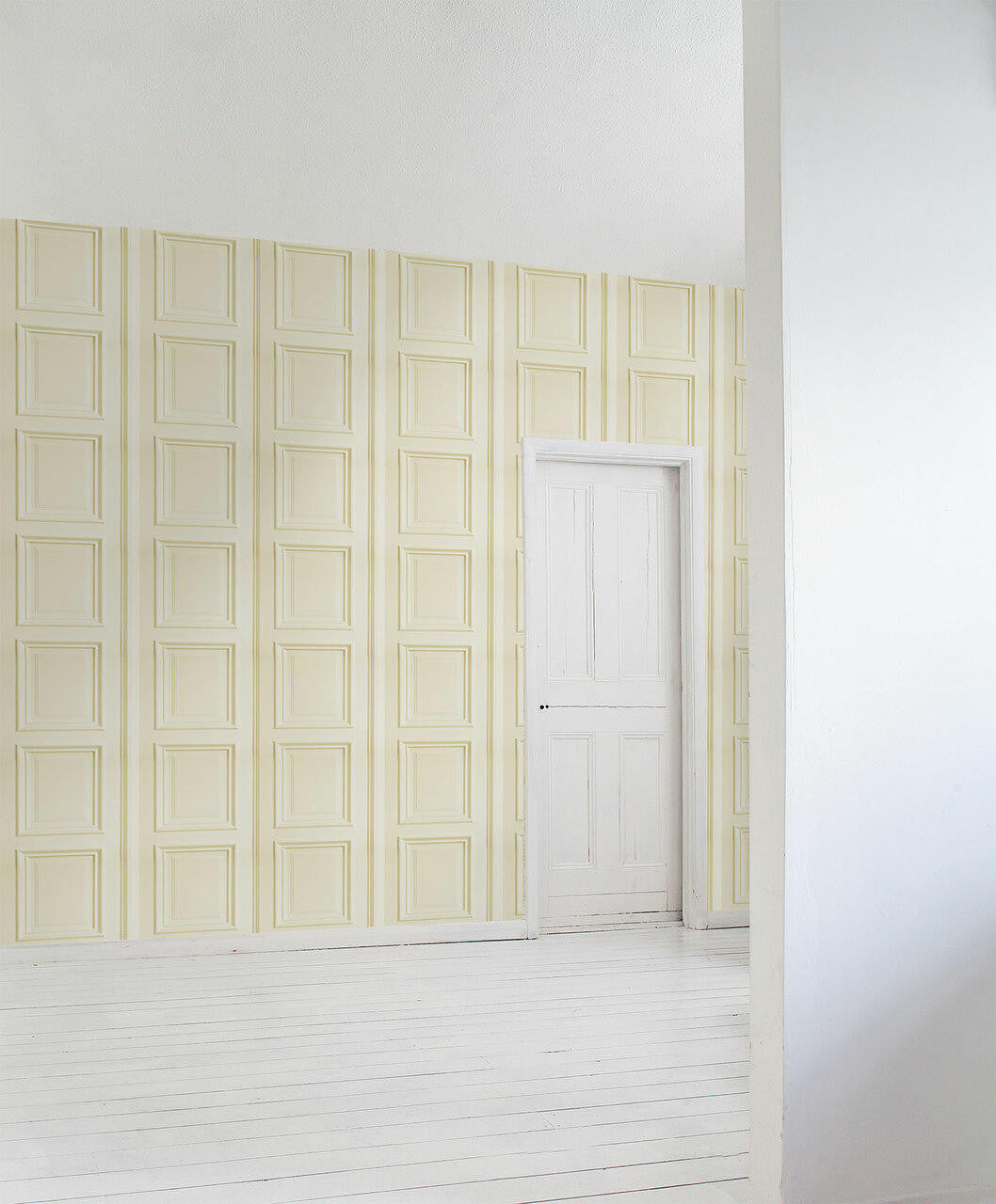 Mineheart Wallpaper Cream Panelling Tapete Creme Vinyl