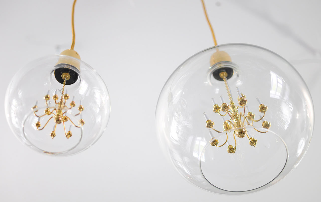 Mineheart King Edison Pendelleuchte Gold Glas