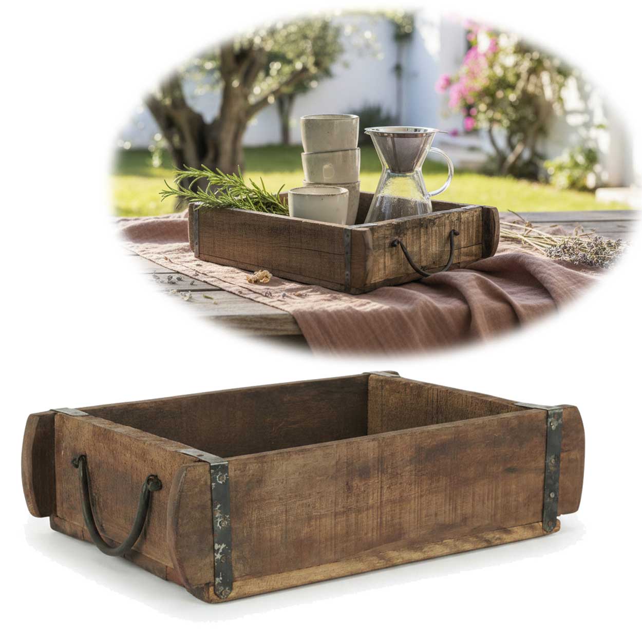 LS-LebenStil Möbel & Wohnen Ziegelform 32x30x12cm Schublade