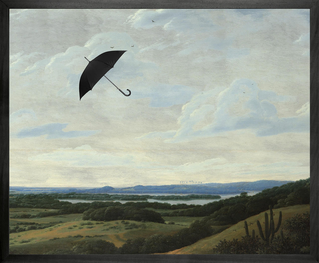 Mineheart Umbrella in the Wind Leinwandbild 30x41 cm