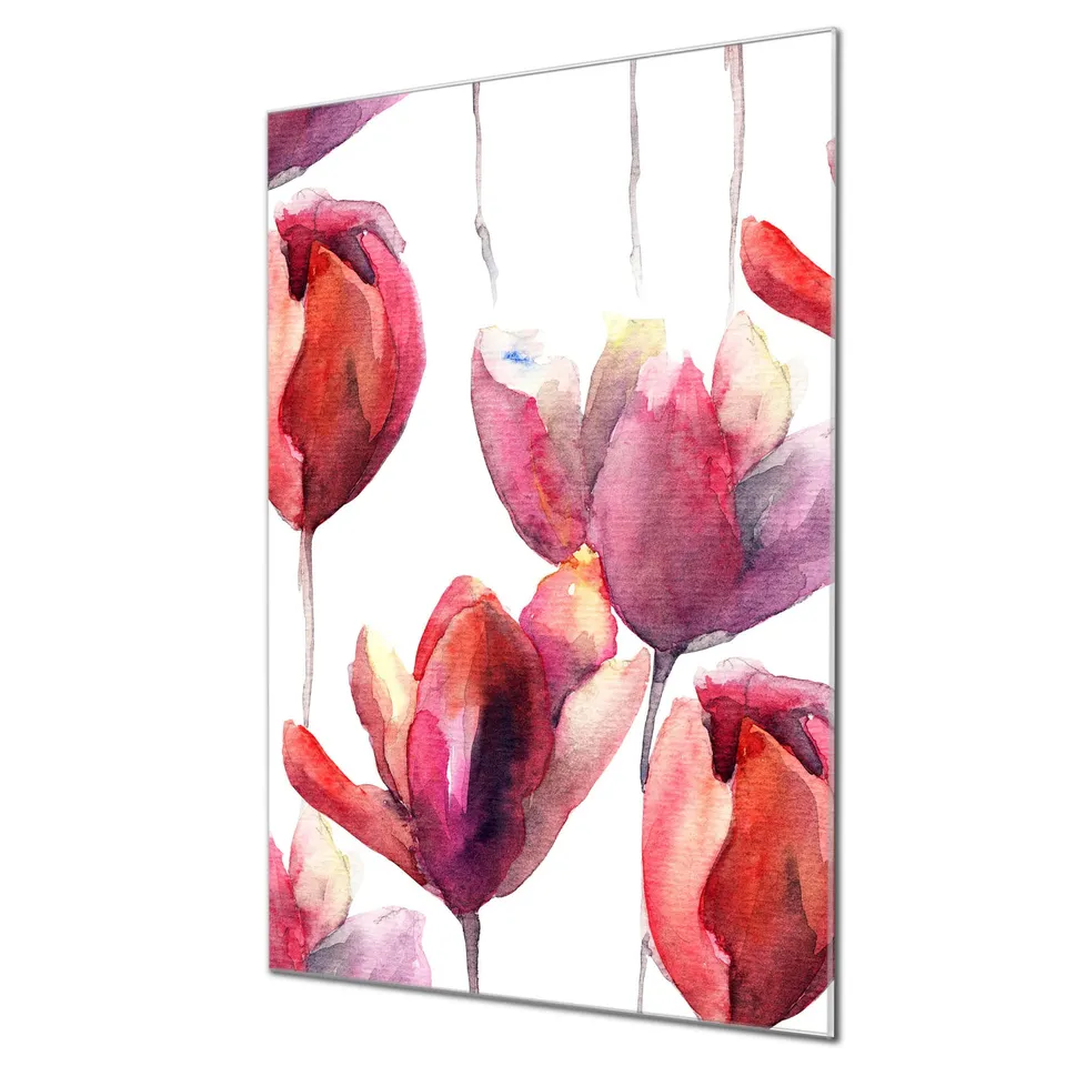 Banjado Magnettafel Aquarell Tulpen Magnettafel 40x60 floral